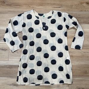 Dolma Polka Dot V-Neck Cotton Top